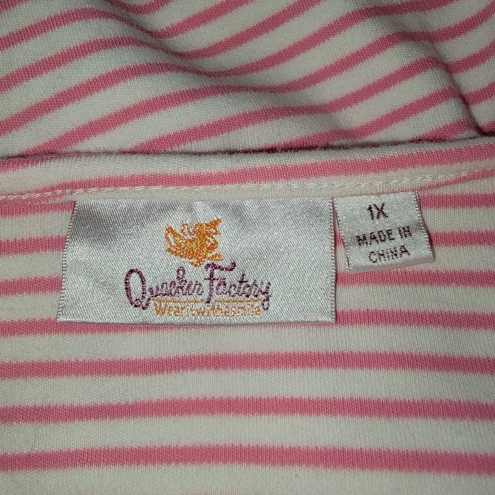 Quacker Factory Butterfly Sequin Striped Short Sl… - image 5